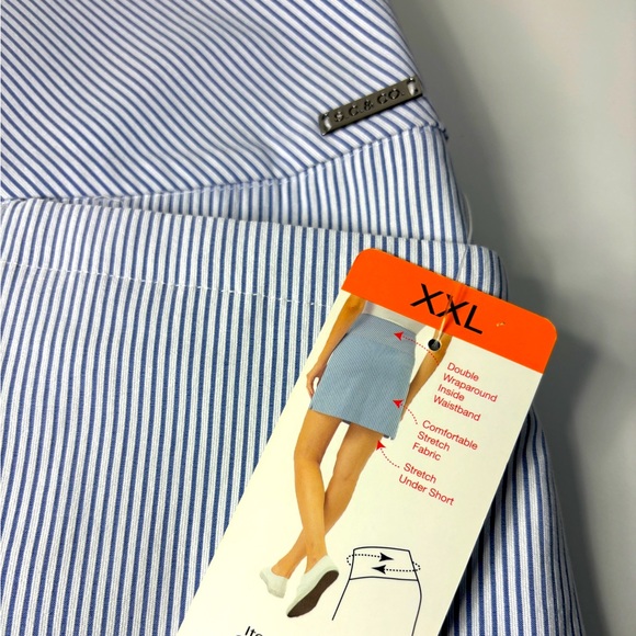 SC & Co. NWT Blue and White Striped Mini Skirt - Picture 1 of 5